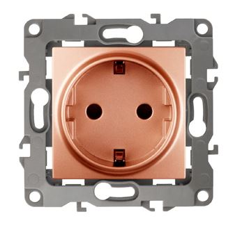 Розетка 12-2101-14 16А IP20 250В 2P+E серия 12 медь Schuko (Б0019321)