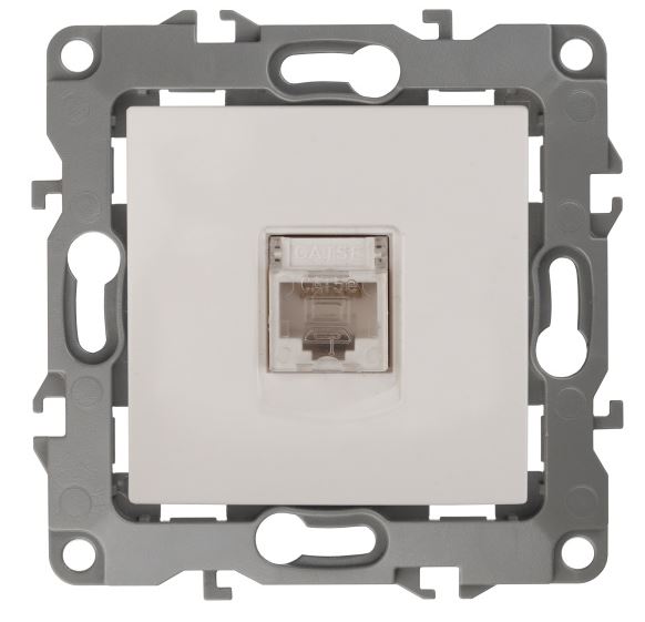 Розетка RJ45 12-3107-02 IP20 серия 12 слоновая кость ЭРА (Б0014724), информационная