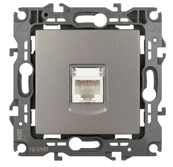Розетка RJ45 12-3107-16 серия 12 титан ЭРА (Б0065716), информационная