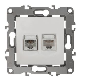 Розетка RJ45+RJ11 12-3109-01 IP20 серия 12 белый ЭРА (Б0018248), комбинированная