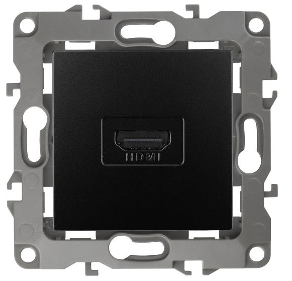 Розетка HDMI 12-3114-05 IP20 серия 12 антрацит ЭРА (Б0027485)