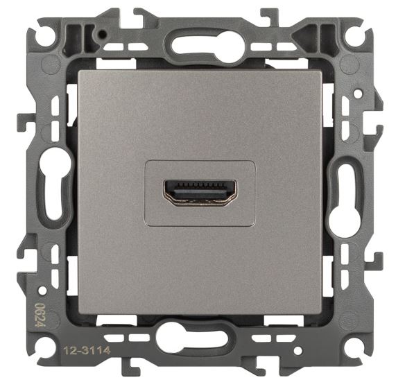 Розетка HDMI 12-3114-16 серия 12 титан ЭРА (Б0065714)