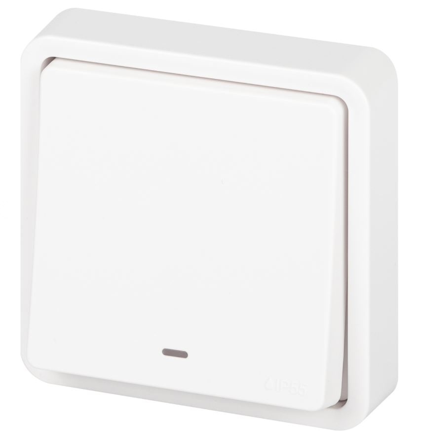 Выключатель 1-кл. СУ Эксперт IP55 11-1522-01 250В 10АХ белый ЭРА (Б0063279), с подсветкой