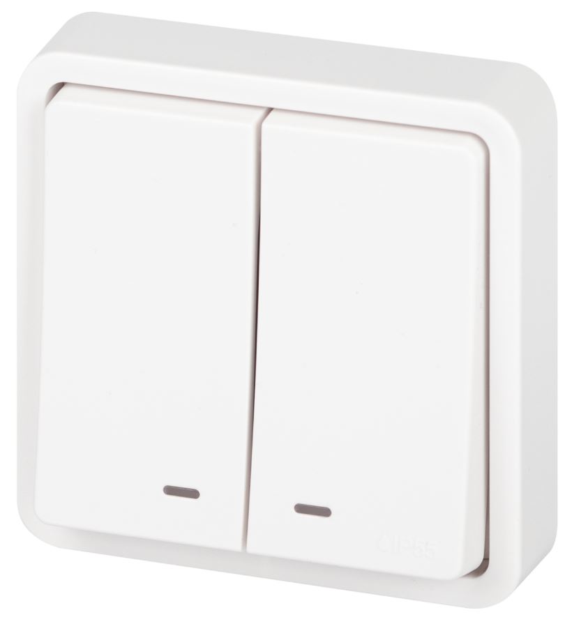 Выключатель 2-кл. СУ Эксперт IP55 11-1525-01 250В 10АХ белый ЭРА (Б0063304), с подсветкой