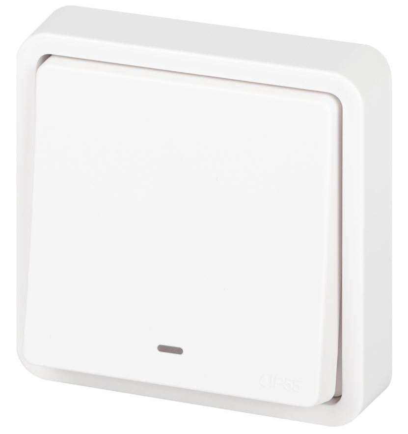 Переключатель 1-кл. СУ Эксперт IP55 11-1527-01 250В 10АХ белый ЭРА (Б0063253), с подсветкой