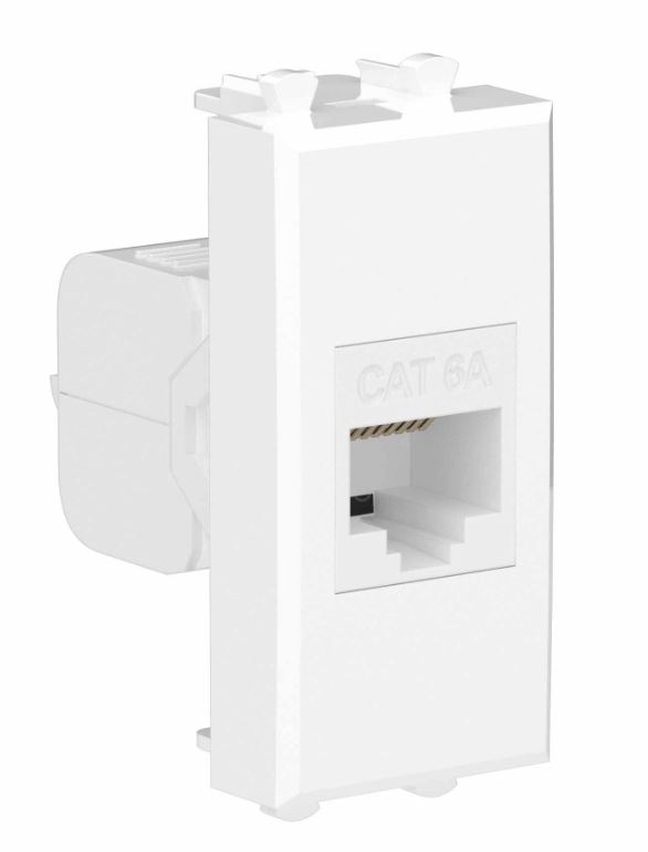 Розетка RJ-45 кат.6А 1 модуль Avanti белое облако (4400671), компьютерная, без шторки модульная