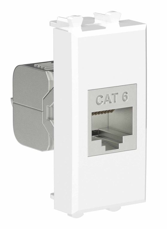 Розетка RJ-45 кат.6 экранированная 1 модуль Avanti белое облако (4400791), компьютерная, без шторки модульная