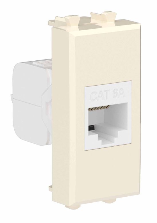 Розетка RJ-45 кат.6А 1 модуль Avanti ванильная дымка (4405671), компьютерная, без шторки модульная