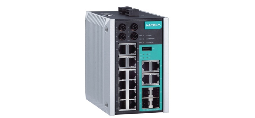 EDS-518E-MM-ST-4GTXSFP, управляемый коммутатор Gigabit Ethernet c портами 12х10/100BaseTX, 4х10/100/1000BaseT(X)
