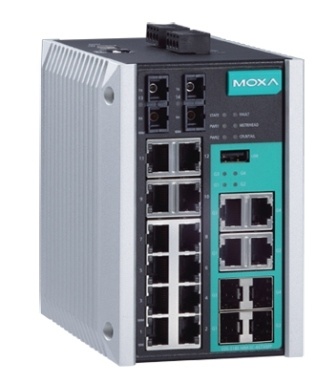 EDS-518E-SS-SC-4GTXSFP, управляемый коммутатор Gigabit Ethernet c портами 12х10/100BaseTX, 4х10/100/1000BaseT(X)