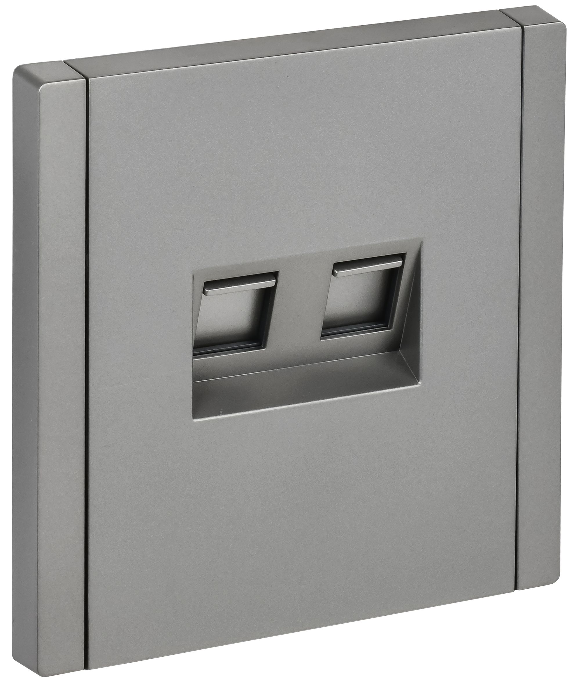 FORTE&PIANO Розетка двойная RJ11+RJ45 кат.5E FP535 скрытой установки сталь (FP-KT20-O-1-K46)