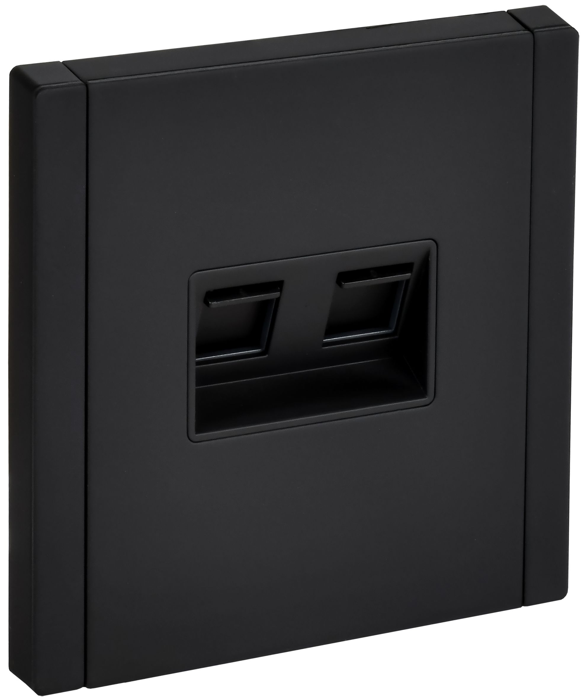 FORTE&PIANO Розетка компьютерная двойная RJ45 кат.5E FP133M скрытой установки металл черный (FP-K20-1-M-K02)