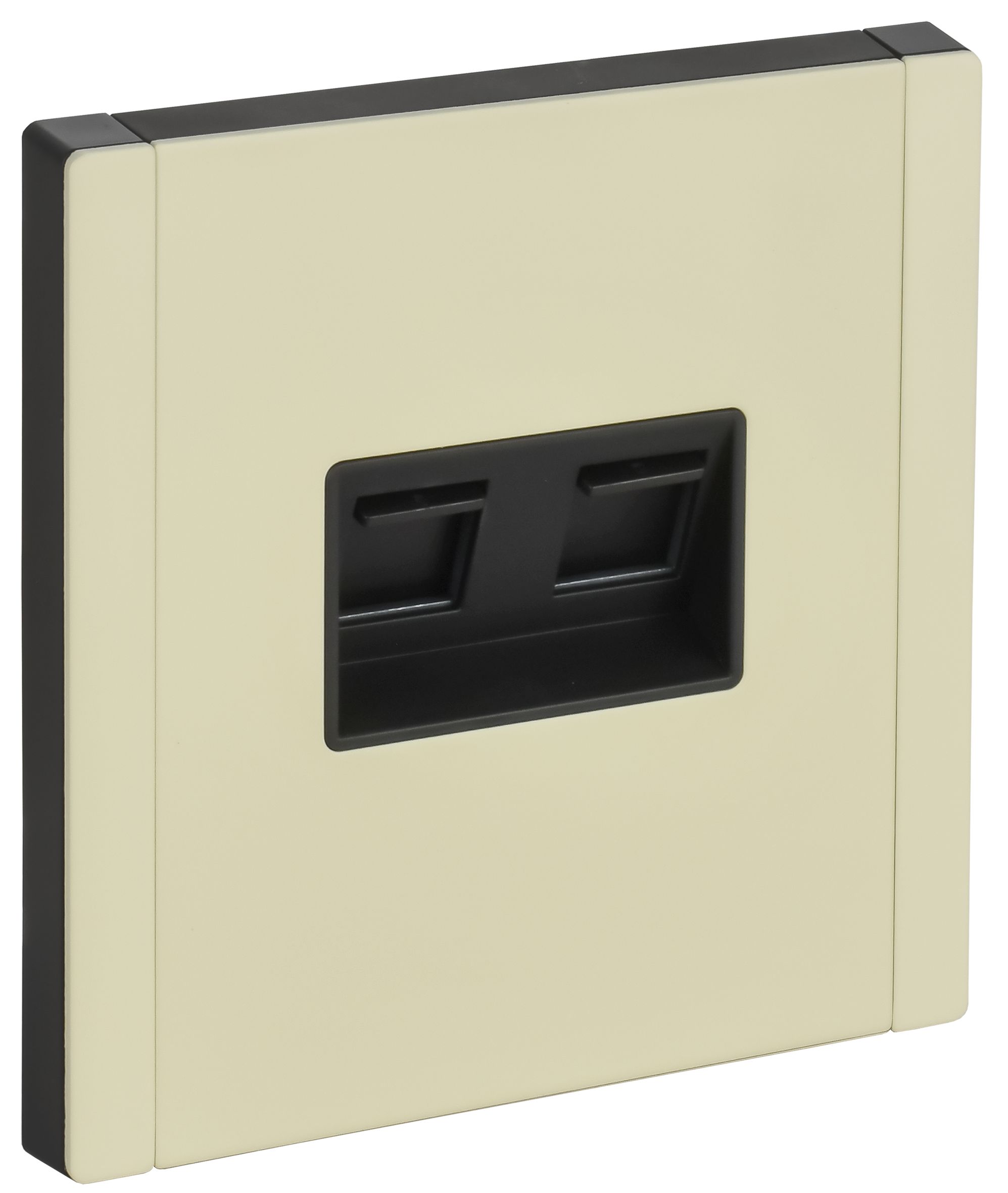 FORTE&PIANO Розетка компьютерная двойная RJ45 кат.5E FP833M скрытой установки металл слоновая кость (FP-K20-1-M-K41)
