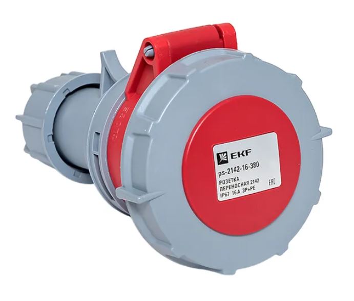 Розетка переносная 2142 16А IP67 380В 3Р+РЕ PROxima (ps-2142-16-380)