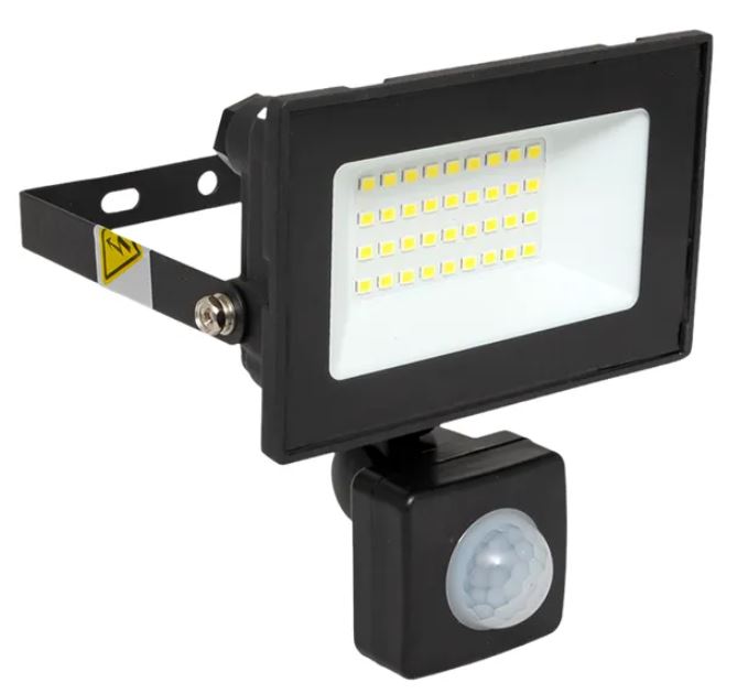 СДО-3003 30Вт 6500К IP54 LUMA (FLL-3003-30D-6500), прожектор светодиодный с инфракрасным датчиком движения