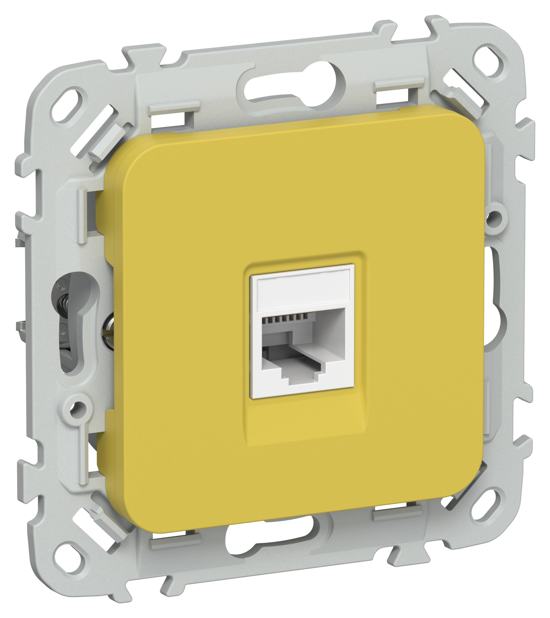FLITE Розетка компьютерная RJ45 кат 6 UTP РК6-1-0-ФлЖК скрытой установки желтый карри (FI-K12-2-K44)