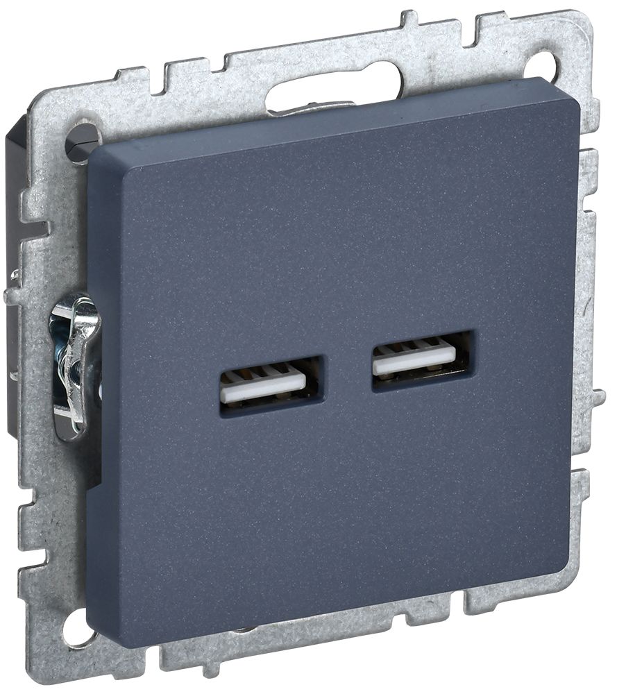 Розетка USB BRITE A+A 5В 3,1А РЮ10-1-БрМ скрытой установки маренго (BR-U21-D31-K35)