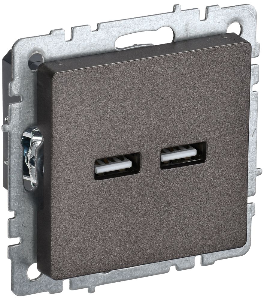 Розетка USB BRITE A+A 5В 3,1А РЮ10-1-БрТБ скрытой установки темная бронза (BR-U21-D31-K45)