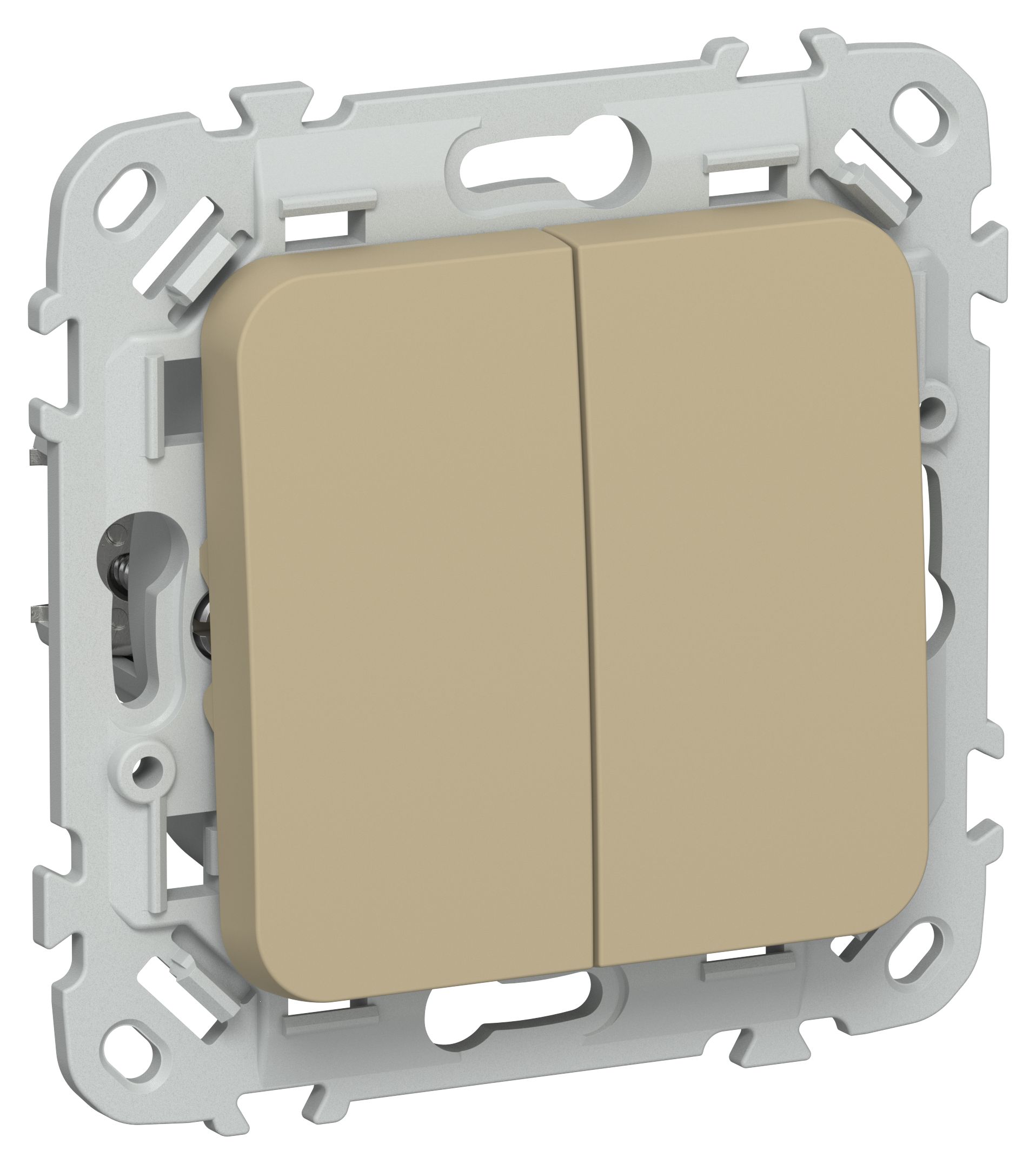 FLITE Выключатель 2-клавишный 10А ВС12-1-0-ФлХ скрытой установки хаки (FI-V20-0-10-1-K59)