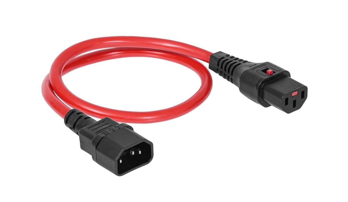 R-10-Cord60-C13-C14-0.5-Red, шнур питания с заземлением