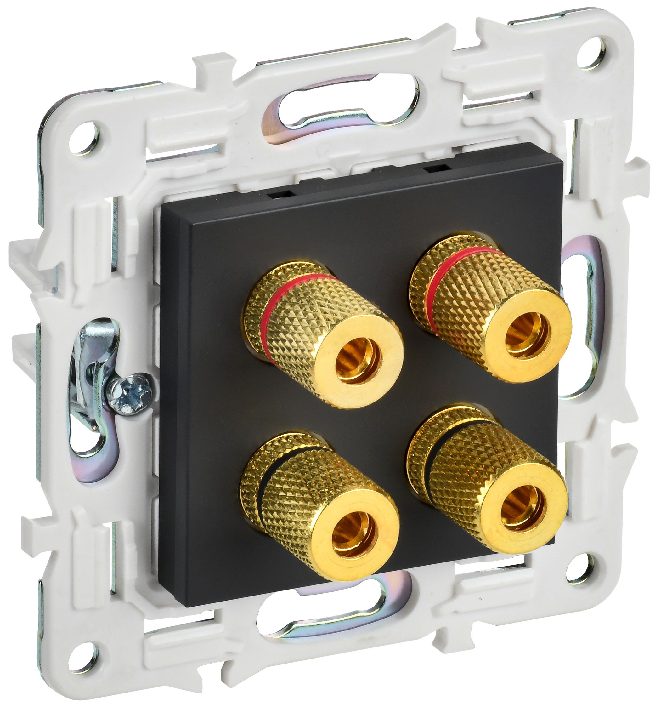 SKANDY Аудиорозетка 4-местная SK-A01Bl скрытой установки черный (SK-S40-K02)