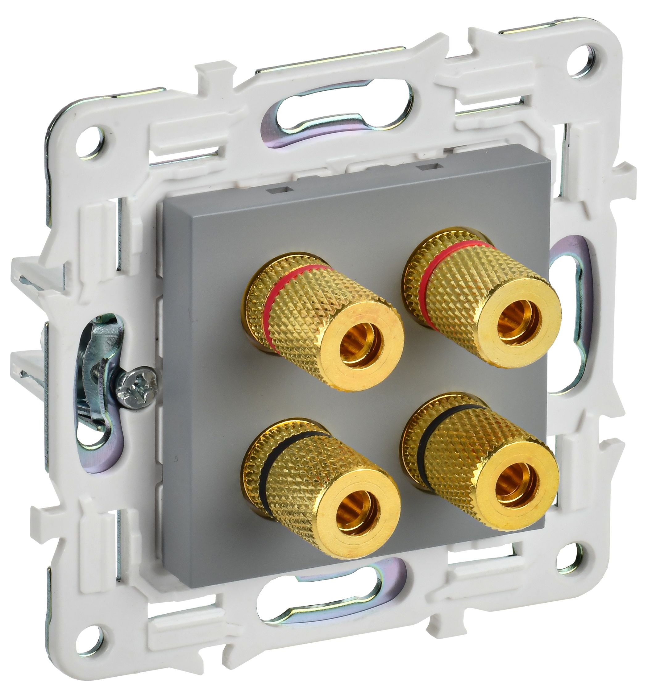 SKANDY Аудиорозетка 4-местная SK-A01Gr скрытой установки серый (SK-S40-K03)