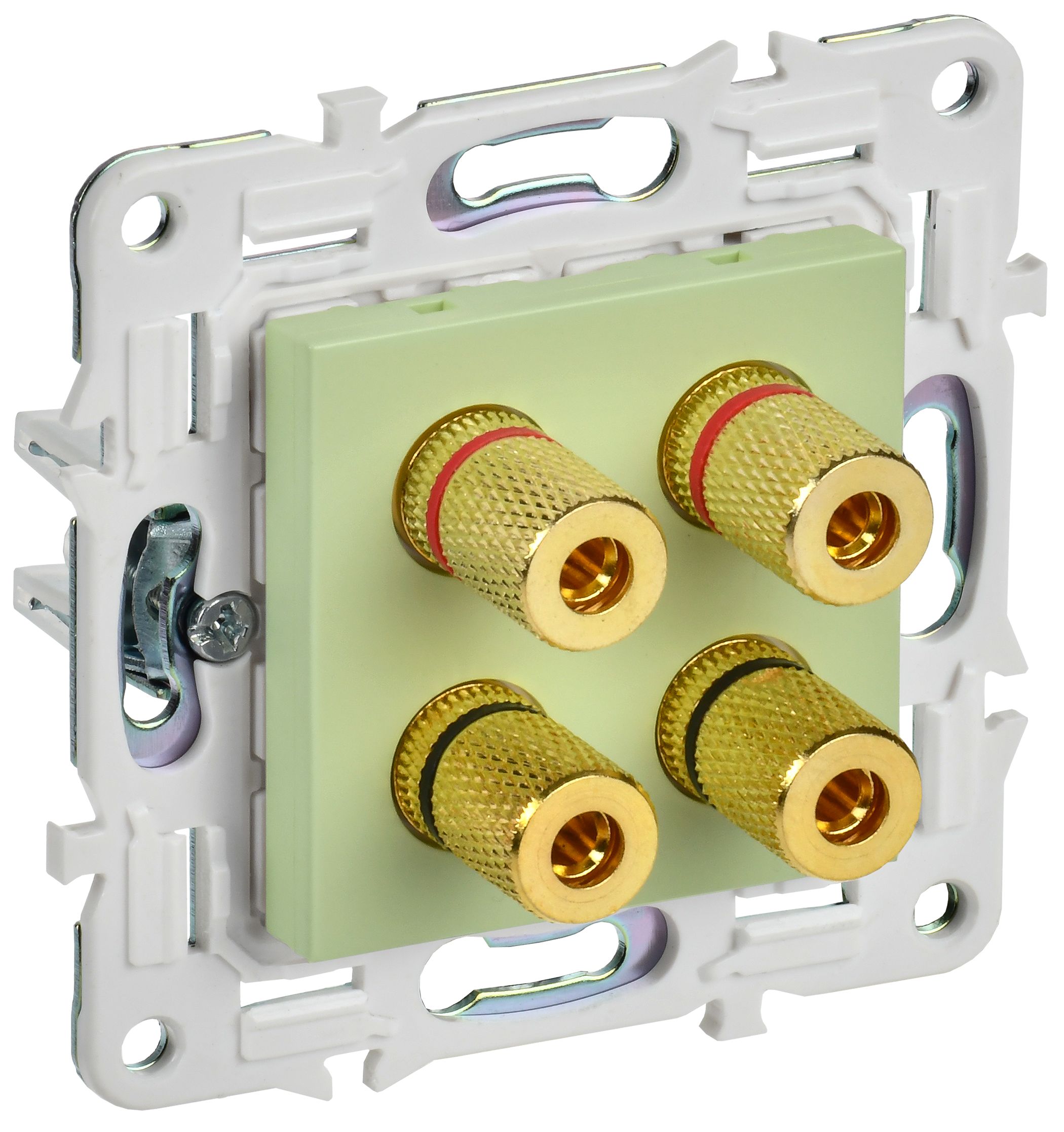SKANDY Аудиорозетка 4-местная SK-A01M скрытой установки мятный (SK-S40-K06)