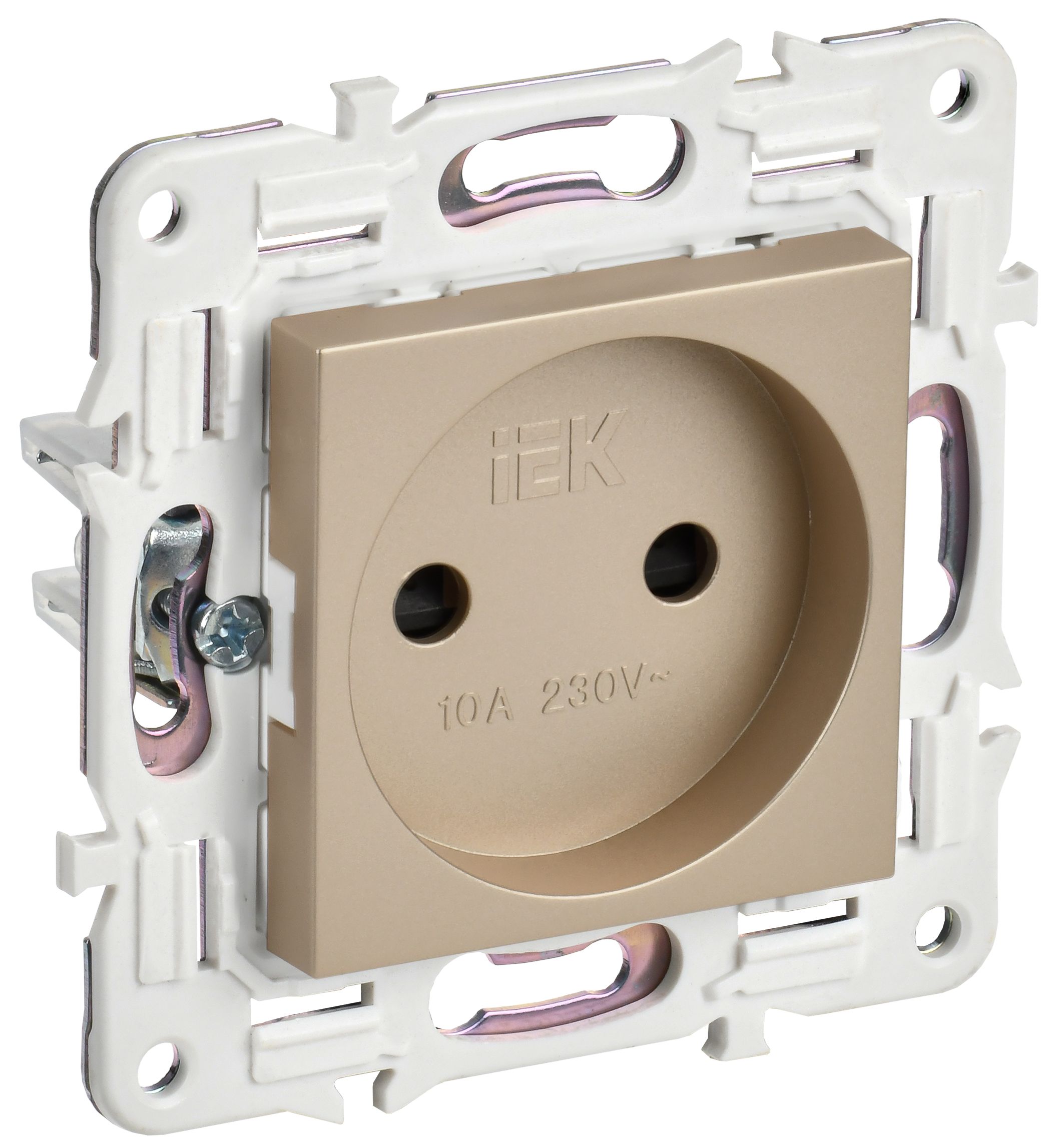 SKANDY Розетка 1-местная без заземления с з/ш 10А SK-R01Sa скрытой установки песочный (SK-R13-10-K98)