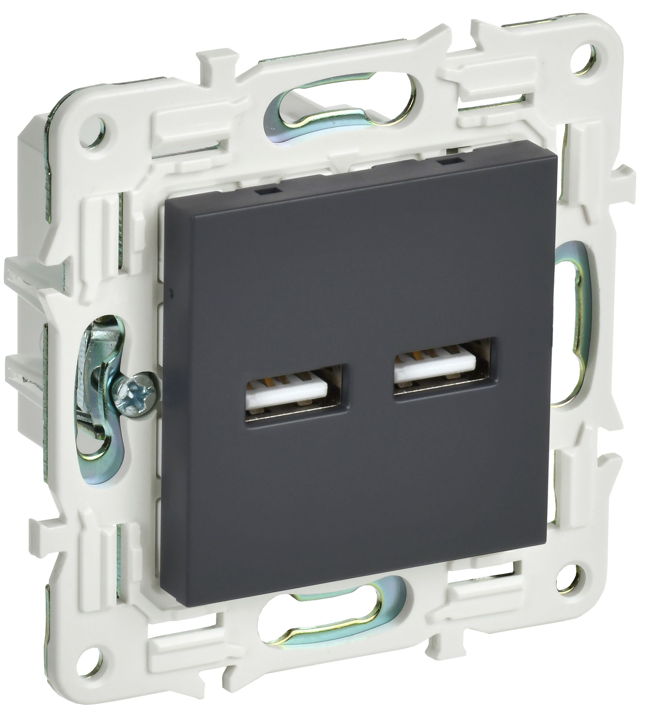 SKANDY Розетка USB A+A 3,1А SK-R15G скрытой установки графит (SK-U21-D31-K53)