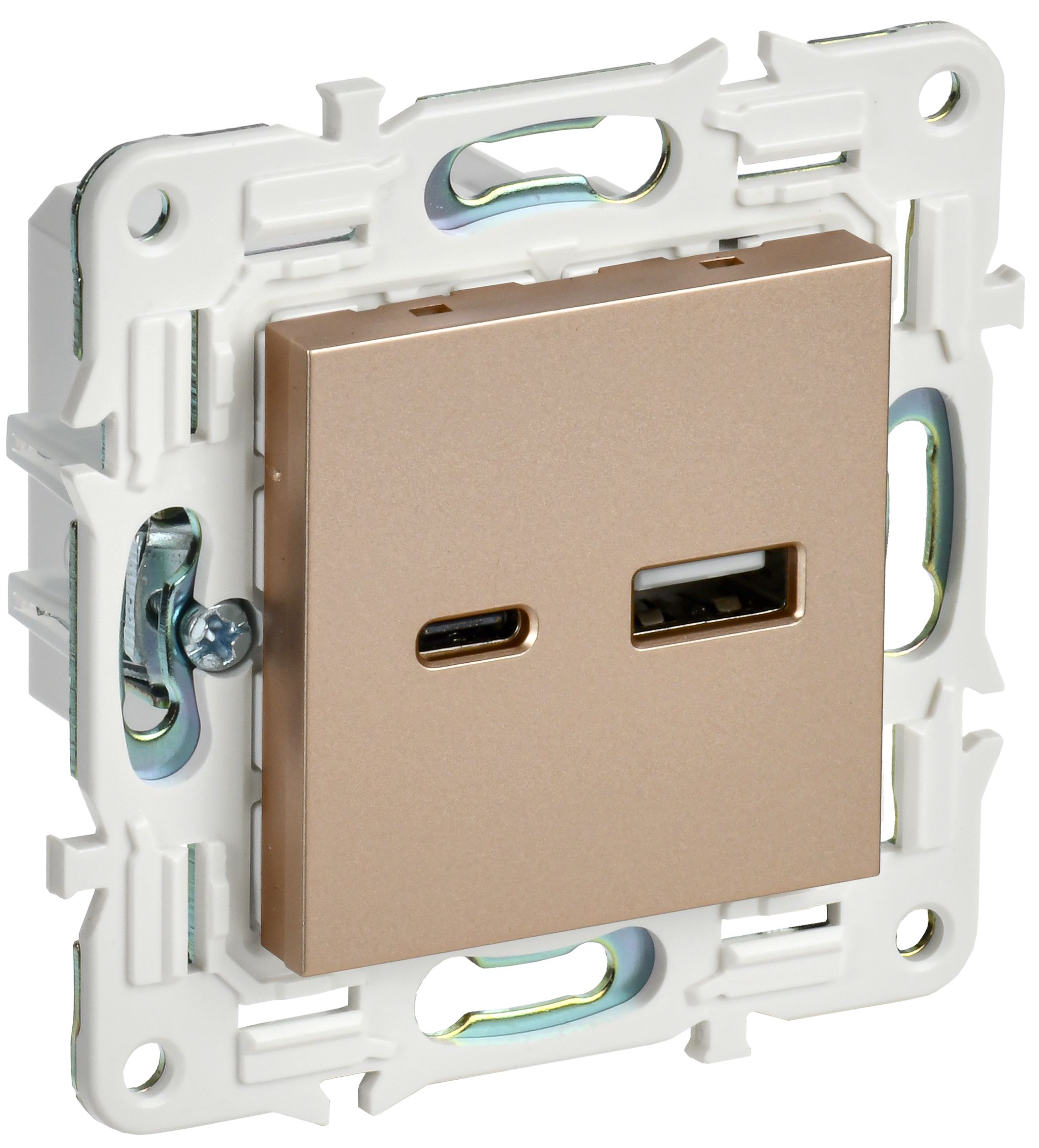 SKANDY Розетка USB A+C 18Вт SK-R13Sa скрытой установки песочный (SK-U22-018-K98)