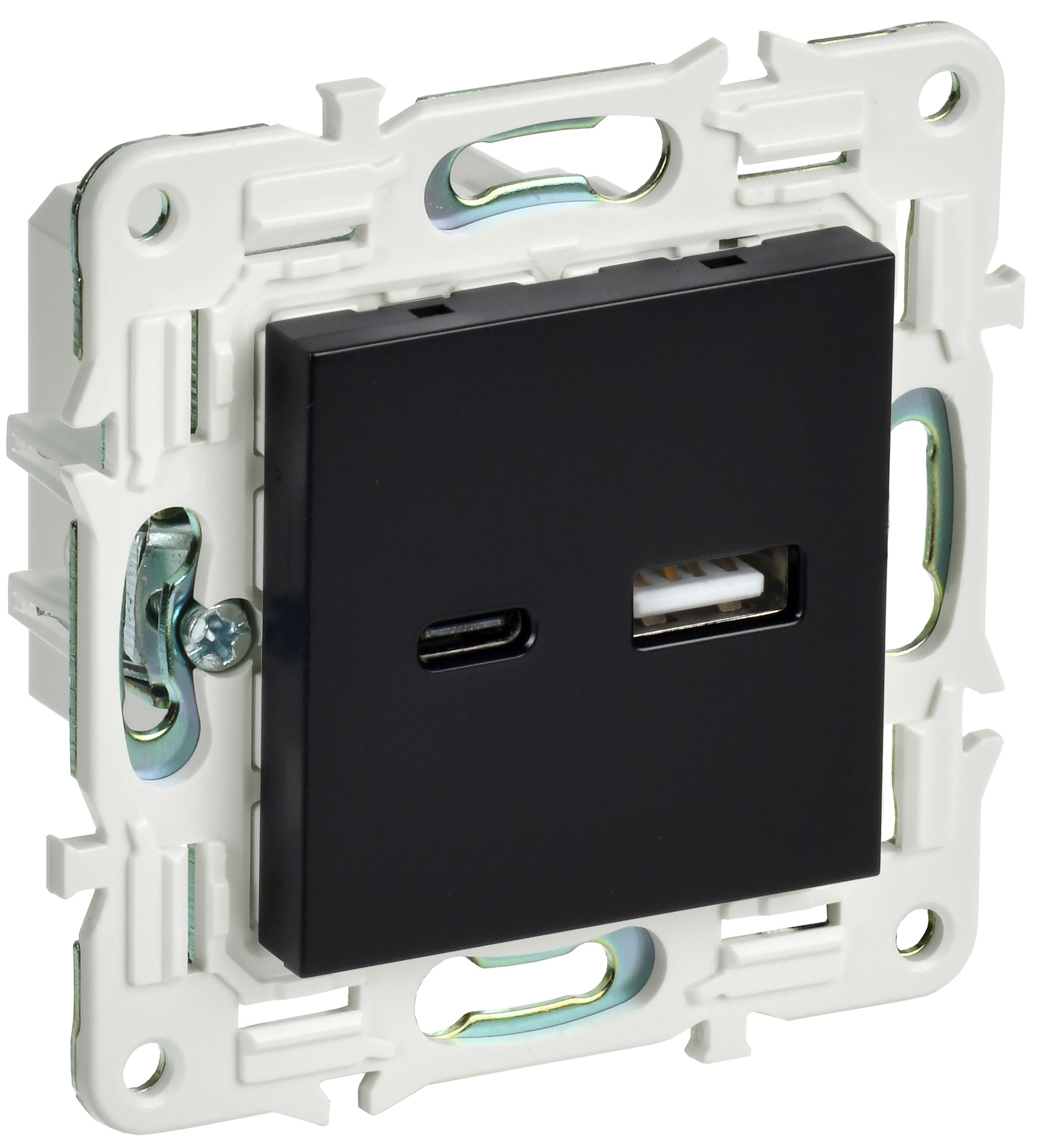 SKANDY Розетка USB A+C 3,1А SK-R14Bl скрытой установки черный (SK-U22-D31-K02)