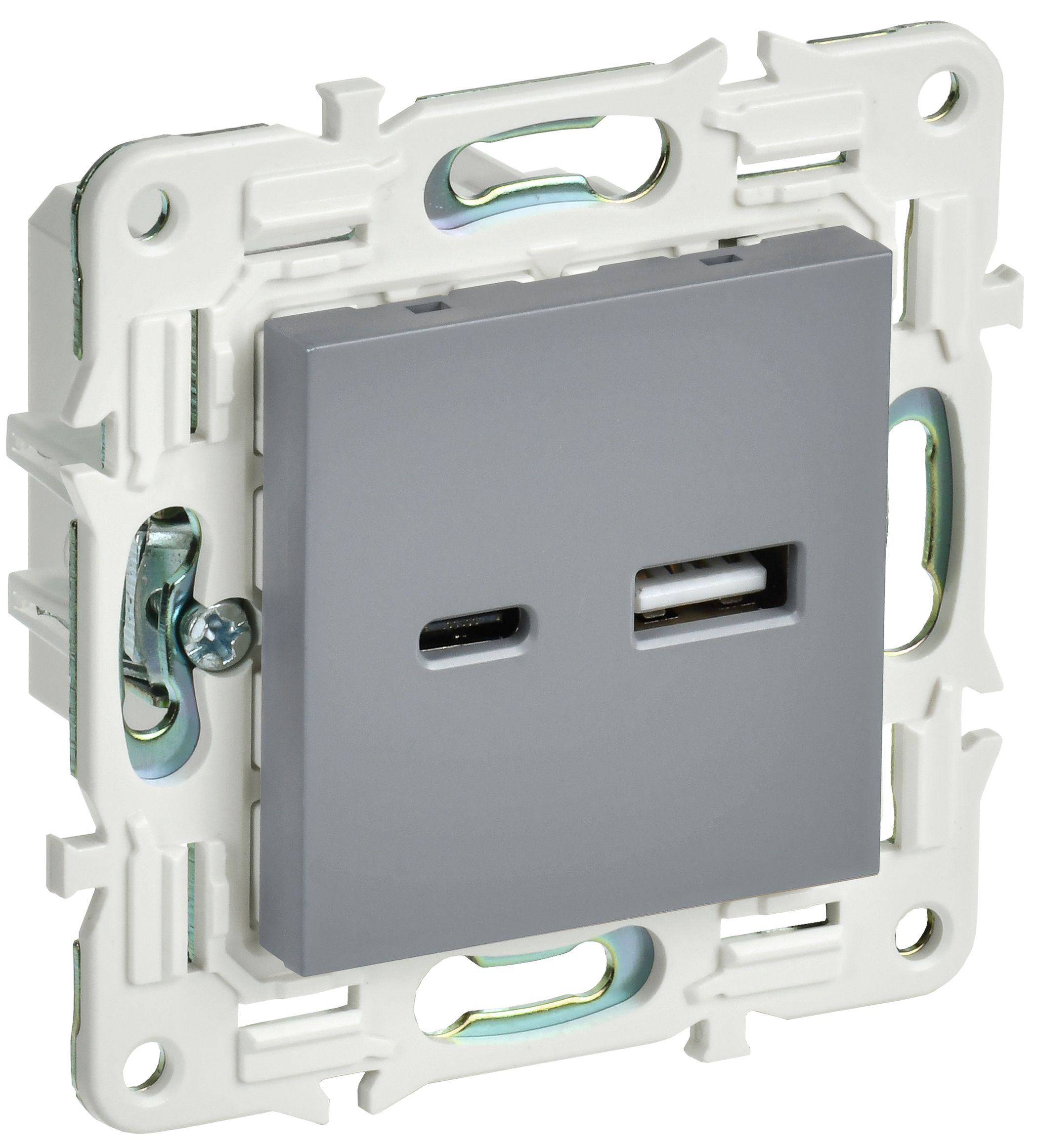 SKANDY Розетка USB A+C 3,1А SK-R14Gr скрытой установки серый (SK-U22-D31-K03)