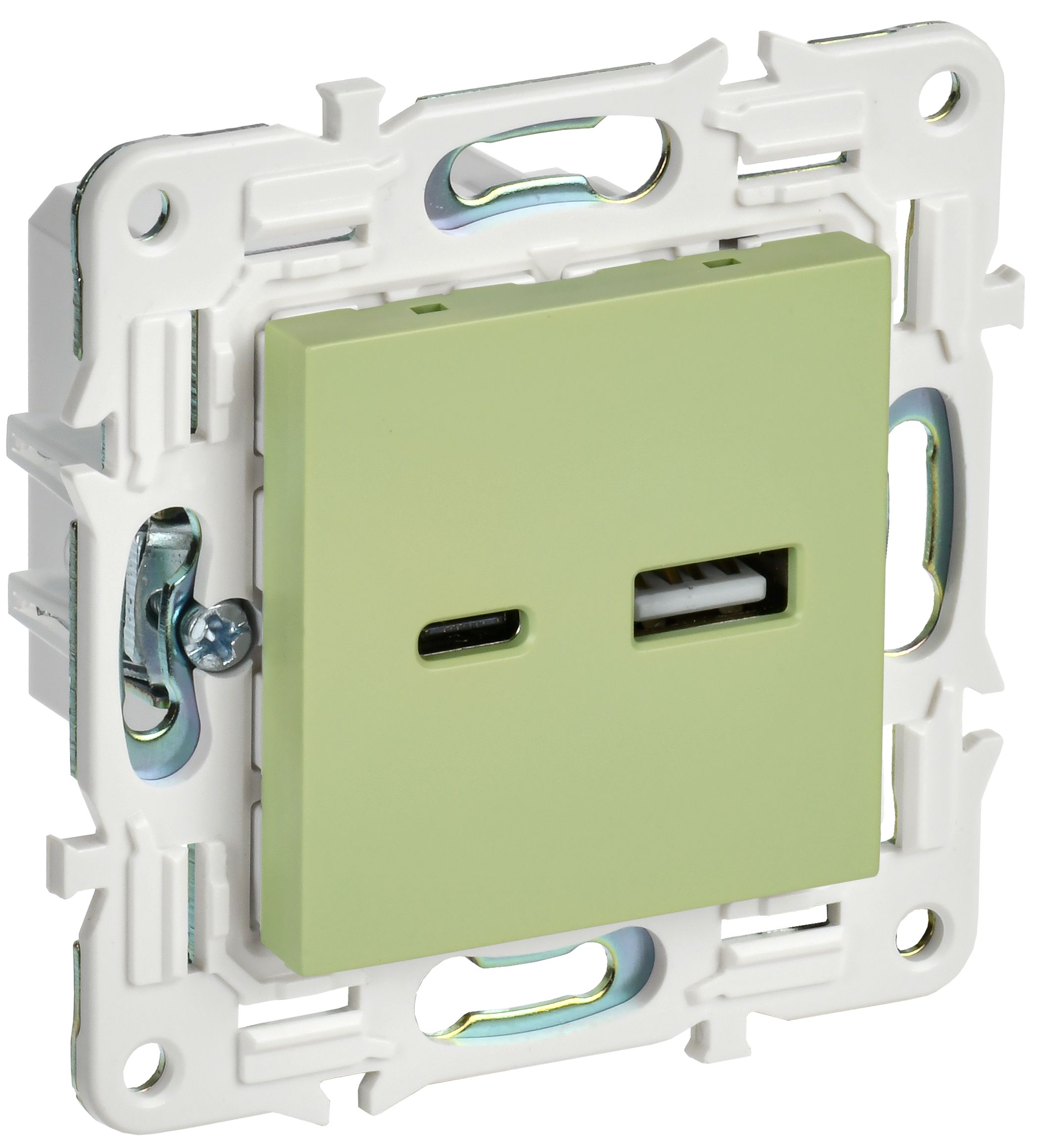 SKANDY Розетка USB A+C 3,1А SK-R14M скрытой установки мятный (SK-U22-D31-K06)