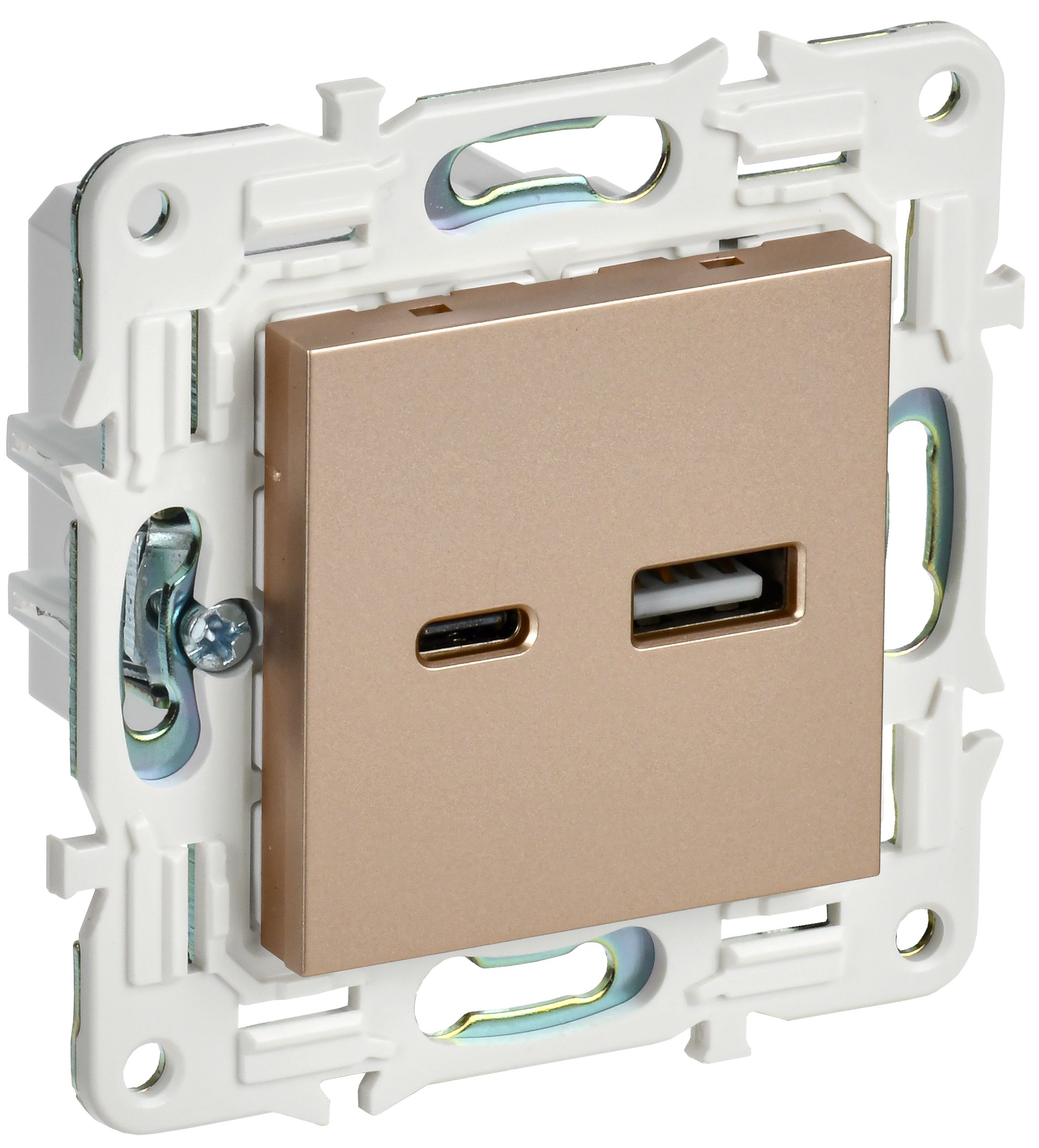 SKANDY Розетка USB A+C 3,1А SK-R14Sa скрытой установки песочный (SK-U22-D31-K98)