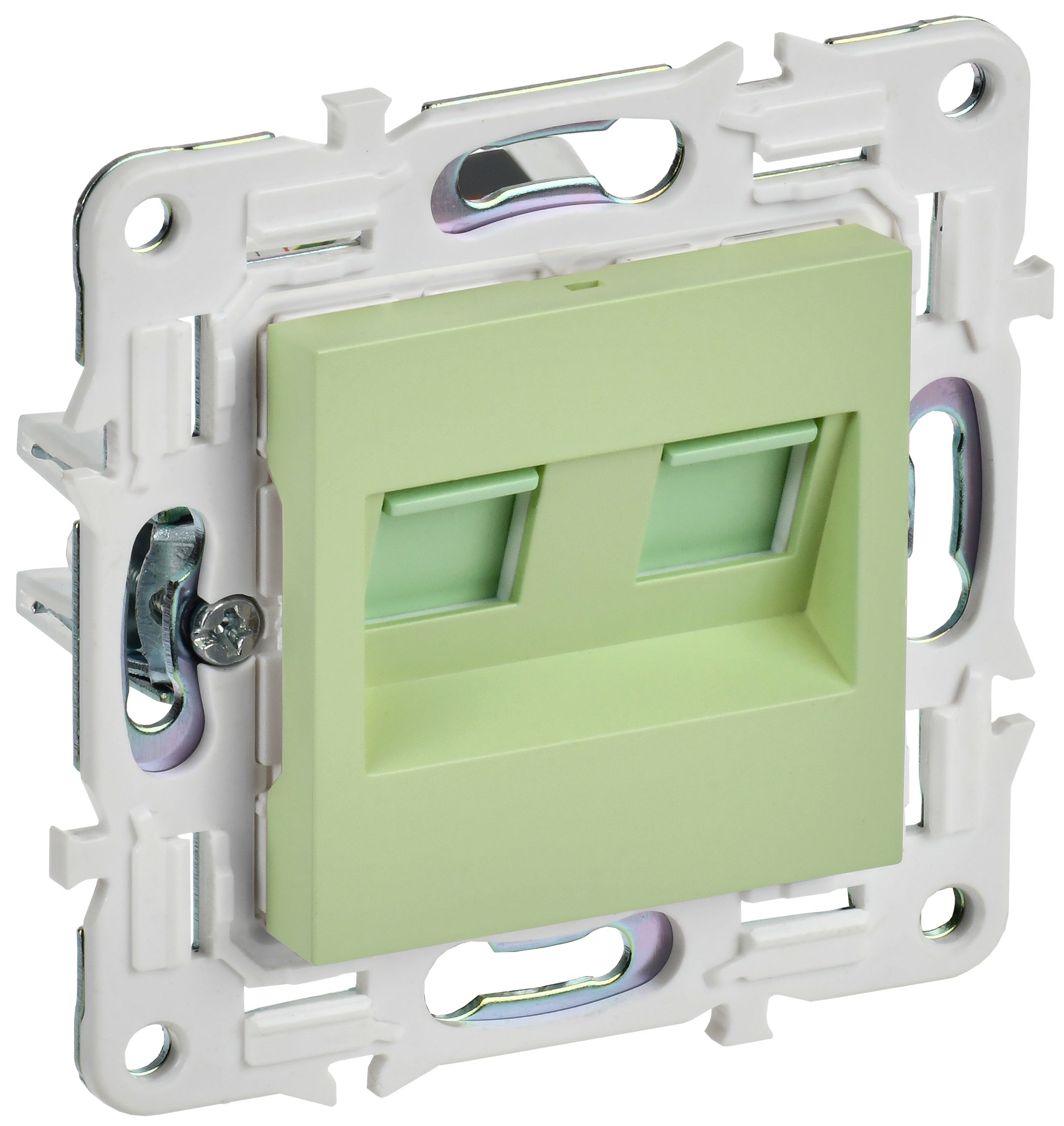SKANDY Розетка компьютерная 2-местная RJ45 кат.5E SK-K03M скрытой установки мятный (SK-K20-1-K06)