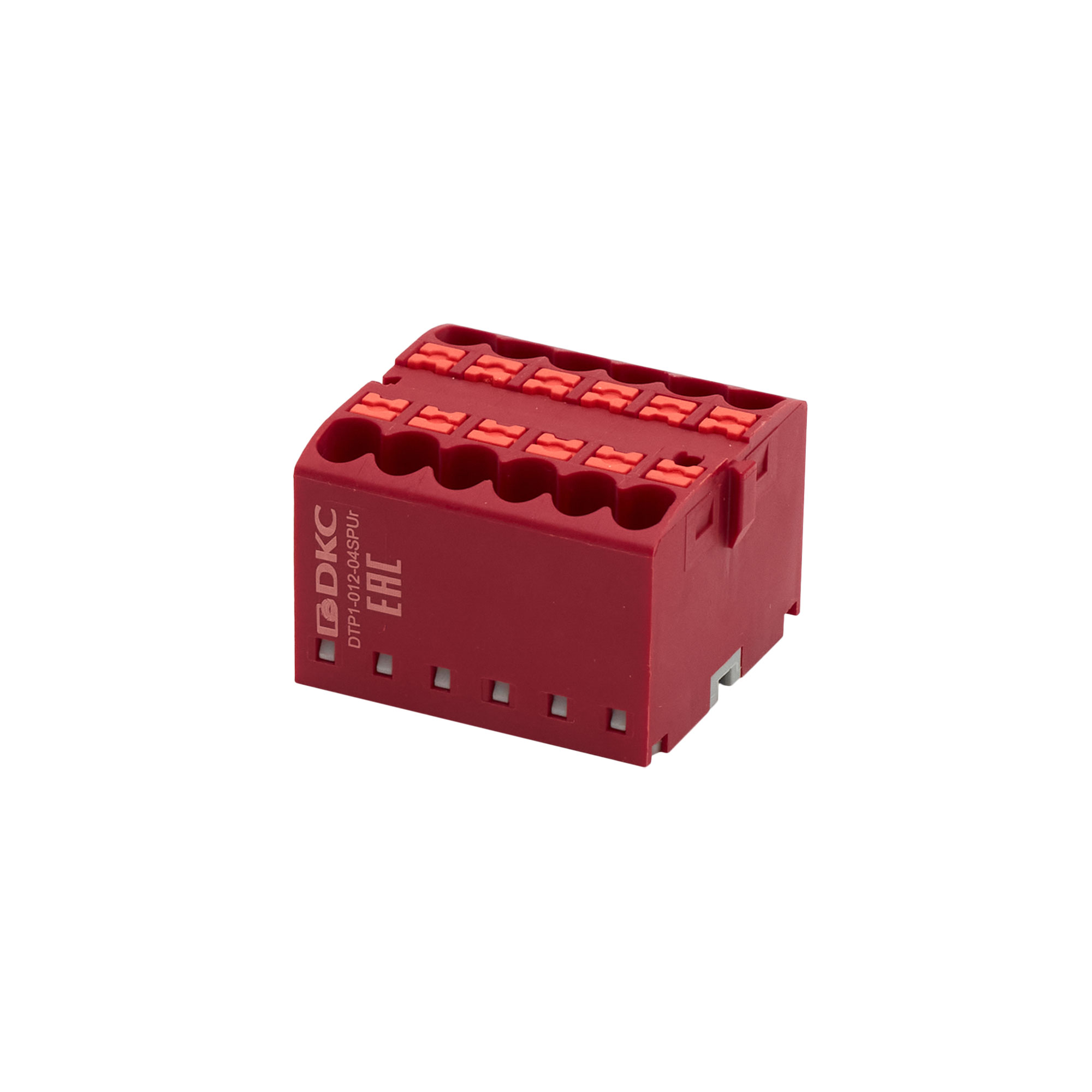 Блок распределительный, зажим push-in, 12 точек, красный (DTP1-012-04SPUR)